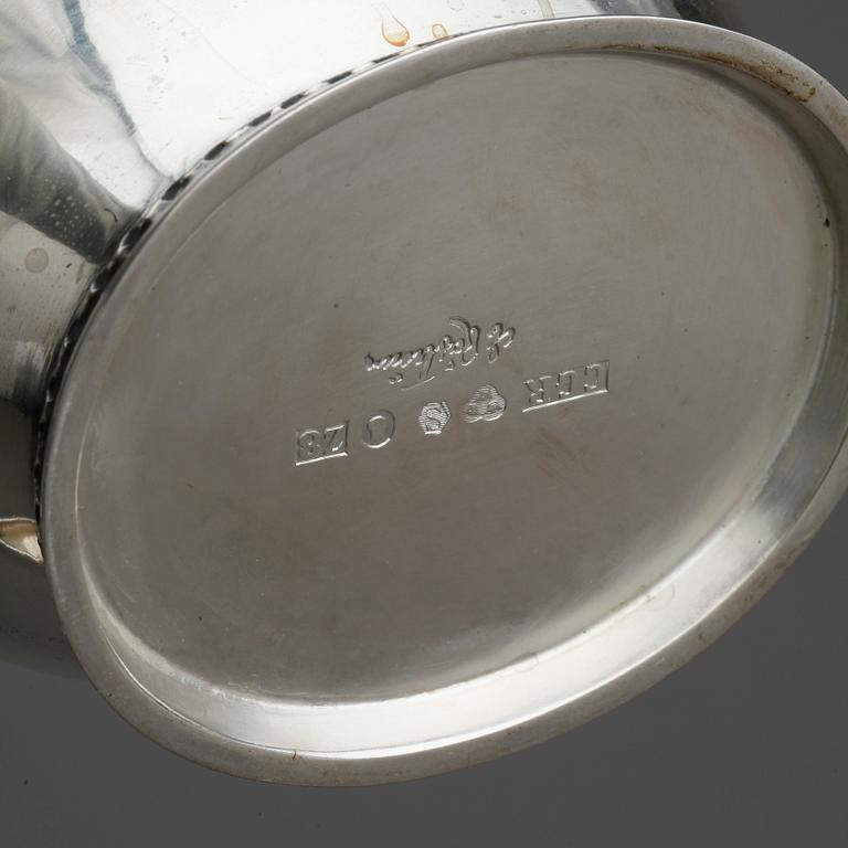 KAFFESERVIS, 3 delar, silver, Eric Råström, Stockholm 1950. Tot ca 1295 gram.