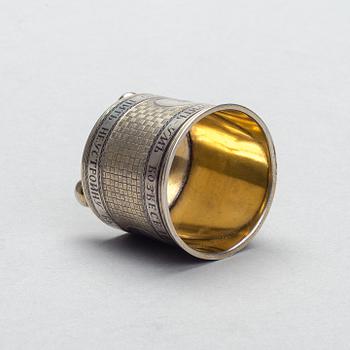 BÄGARE, silver och niello, Ryssland, Veliky Ustyug 1800-talets början, Alexandr Shilin, vikt 94 g.
