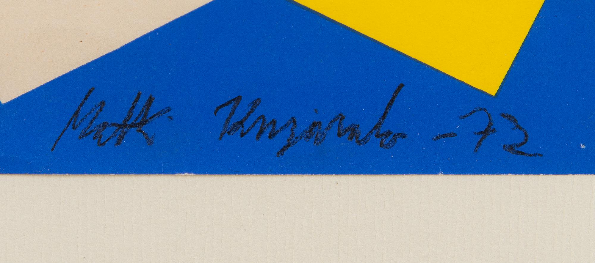 MATTI KUJASALO, serigrafia, signeerattu, päivätty -72 ja numeroitu 50 kpl.