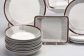 SERVISDELAR, 37 delar, flintporslin,"Spisa Ribb", Stig Lindberg, Gustavsberg.