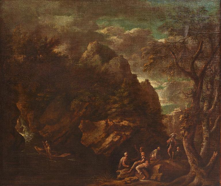 SALVATOR ROSA, hans krets, olja på duk.