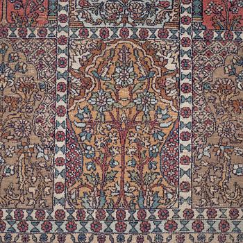 A CARPET, silk Kashmir, ca 315 x 240 cm.