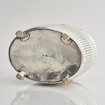 A Swedish early 19th century silver sugar casket, mark of Gustaf Folcker, Stockholm 1818.