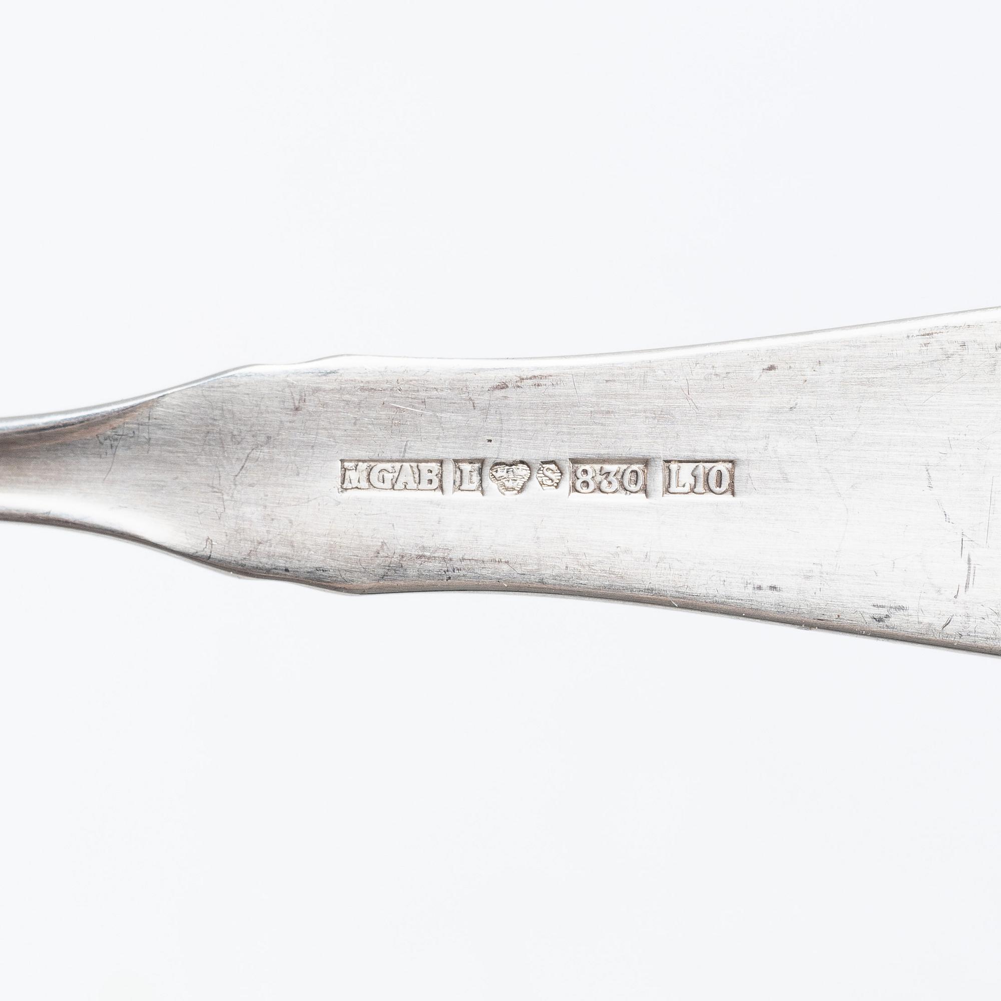 Eric Löfman, A Swedish silver cutlery set, "Uppsala", MEMA, Lidköping 1975-1994 (15 pieces).