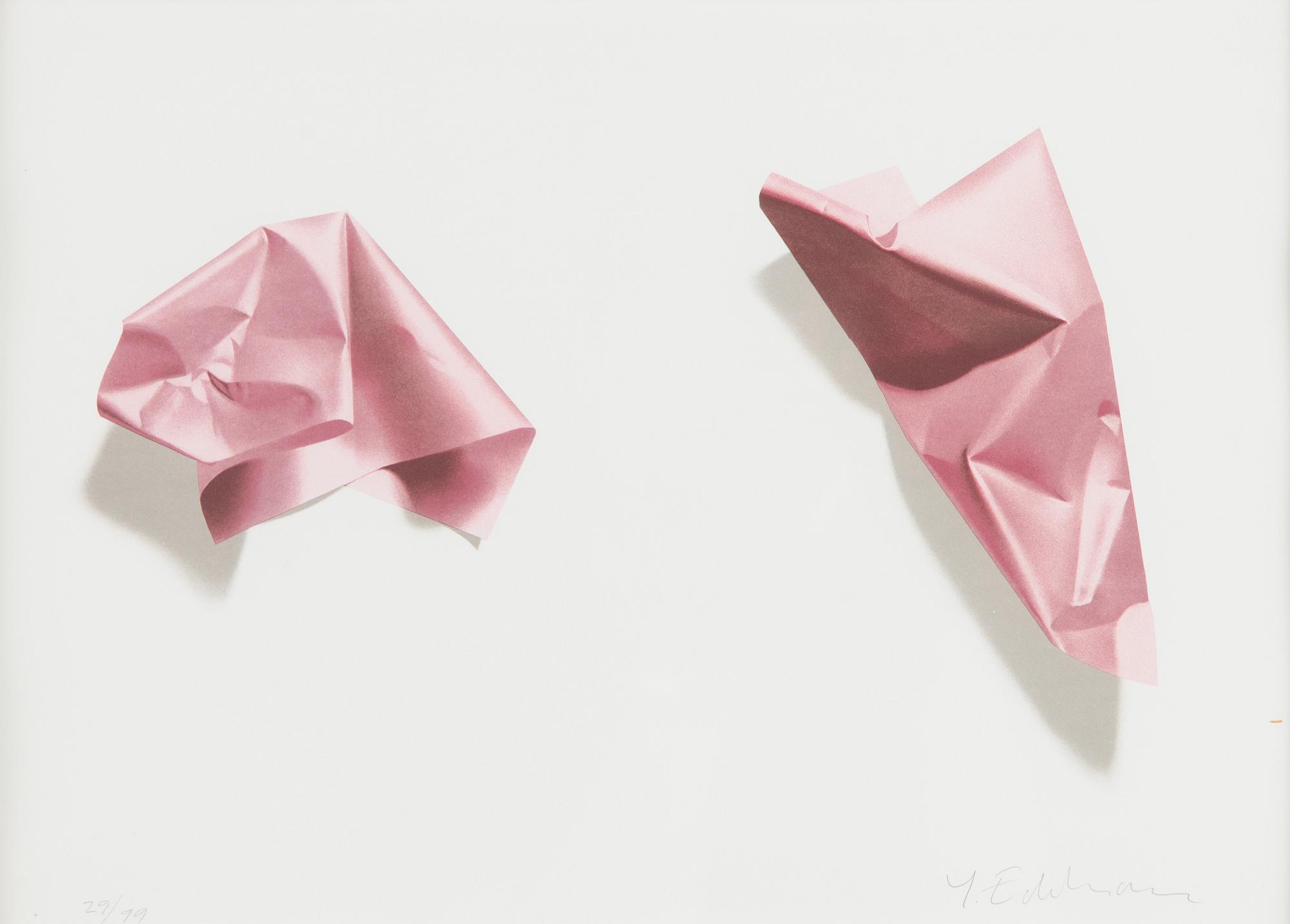 Yrjö Edelmann, Composition with pink paper.