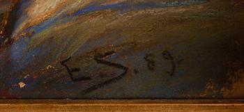 ERIK SÄÄF, pastell, monogramsign och dat 89.