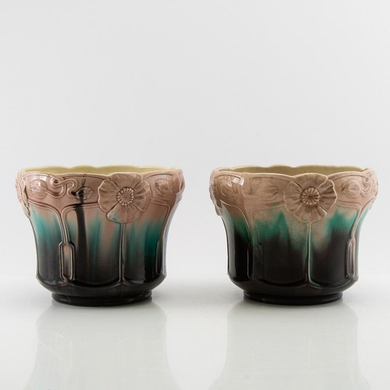 Outer covers 2 pcs Jugend, Rörstrand early 20th century stoneware.