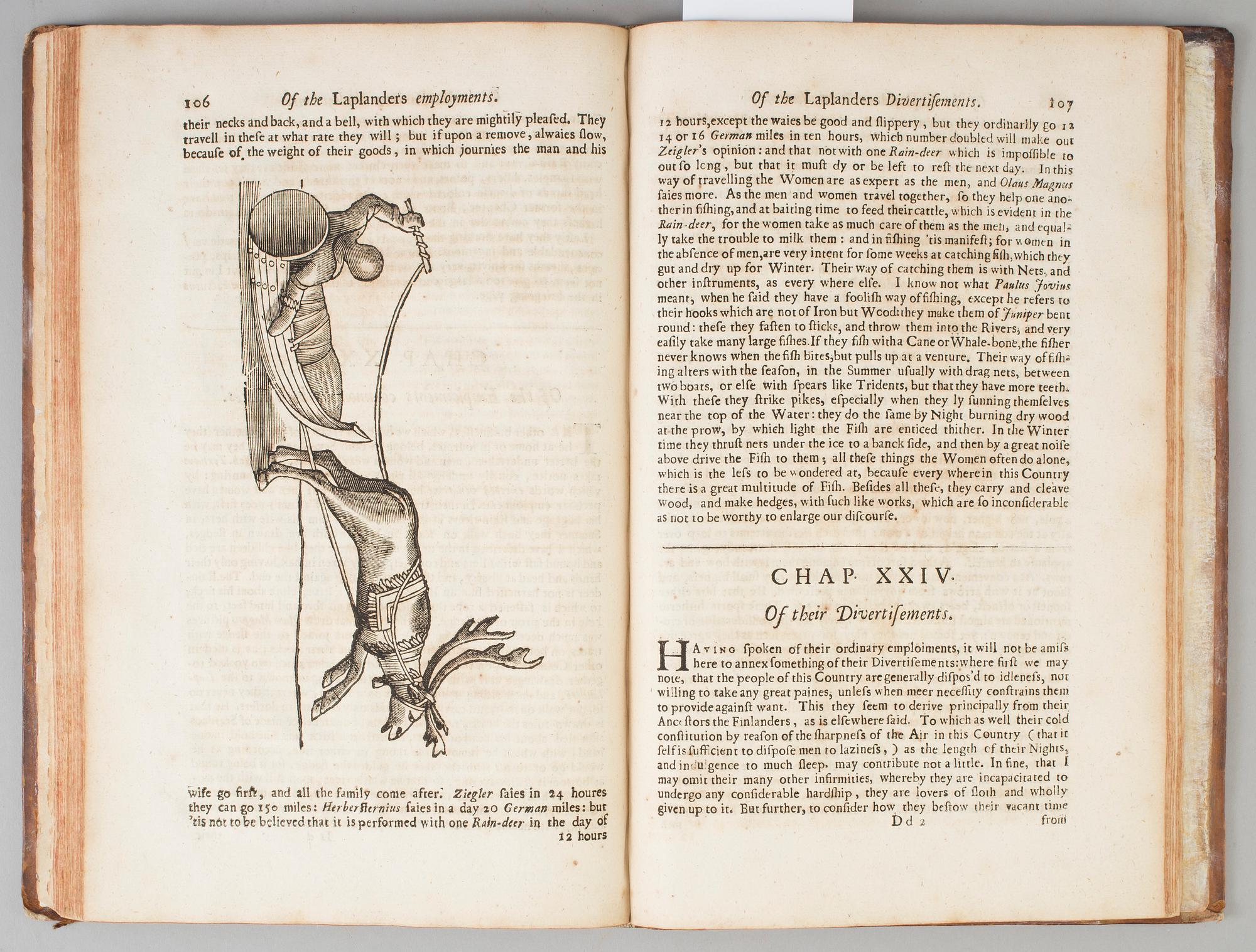 BOK, Johannes Schefferus, Beskrivning av Lappland tryckt Oxford 1674.