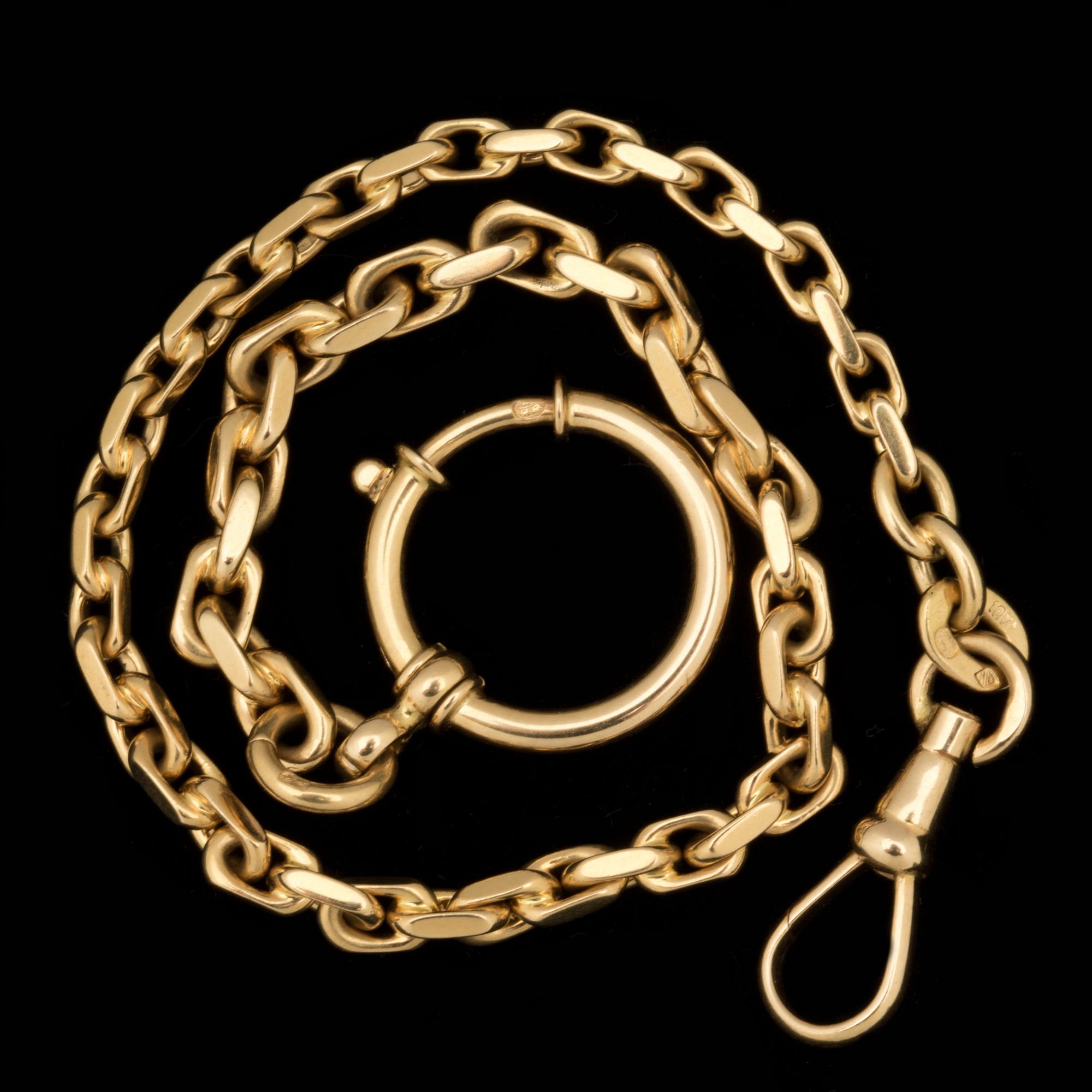 KLOCKKEDJA, 18 k guld. Vikt ca 19 g. (787).