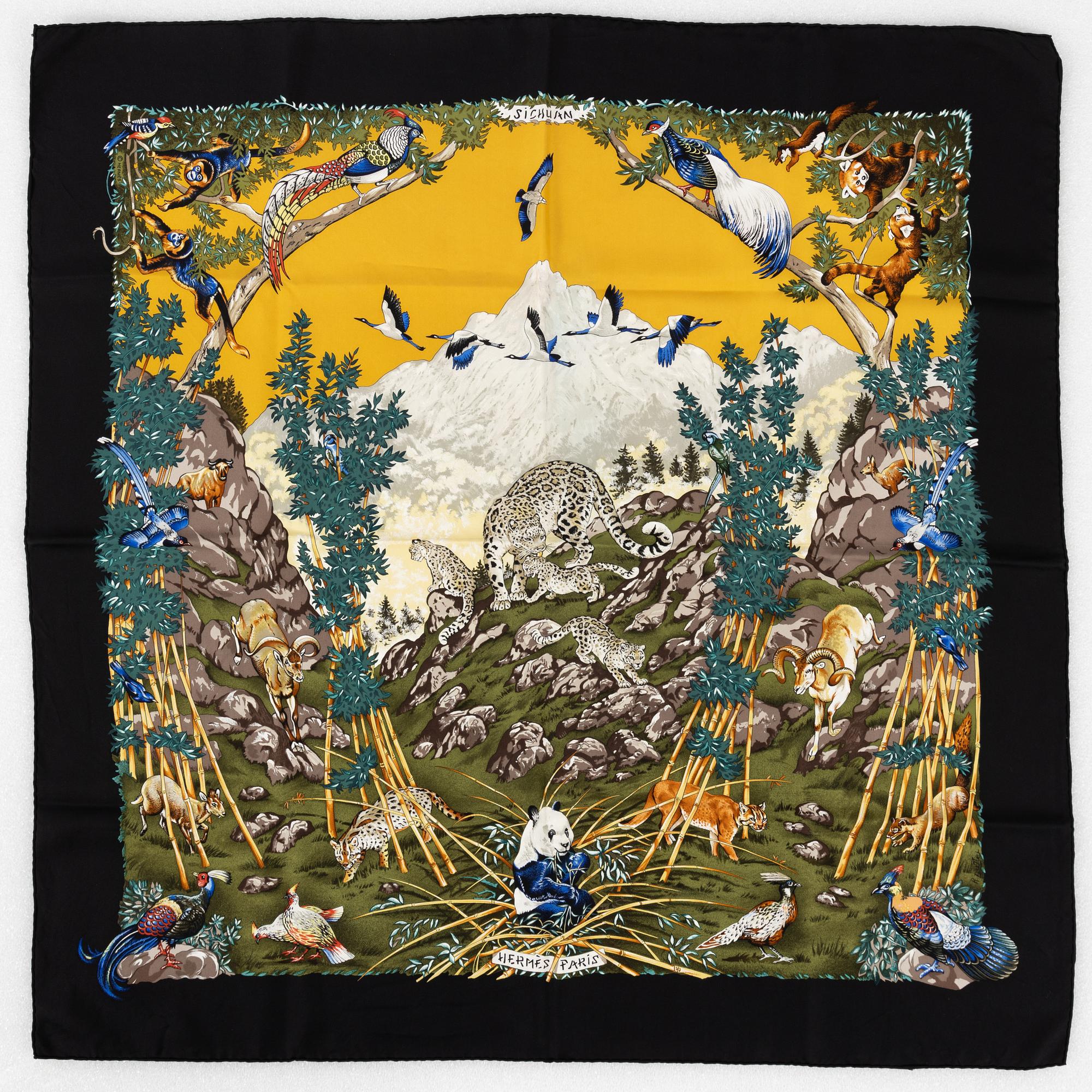 Hermès, a 'Sichuan' twill silk scarf.