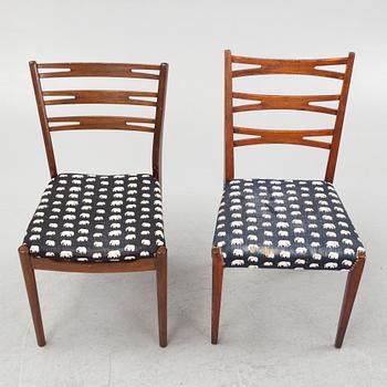 Six 'Della' chairs, Danmark, sold at IKEA, 1960's, and two similar chairs and a mid 20th century dining table.