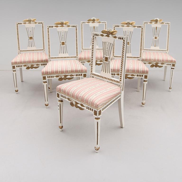 STOLAR, 6 st, varav 2 st gustavianska, 1700-tal, samt 4 st gustaviansk stil, 1900-talets första hälft.