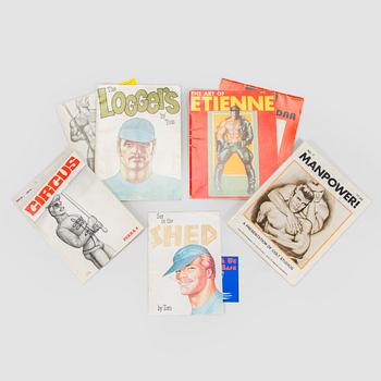 Tom of Finland (Touko Valio Laaksonen), ja Dom Orejudos (Etienne & Stephen) sekä Jim Frecnh (Rip Colt), lehtiä 6 kpl, sekä kalenteri, 1970-90-luku.