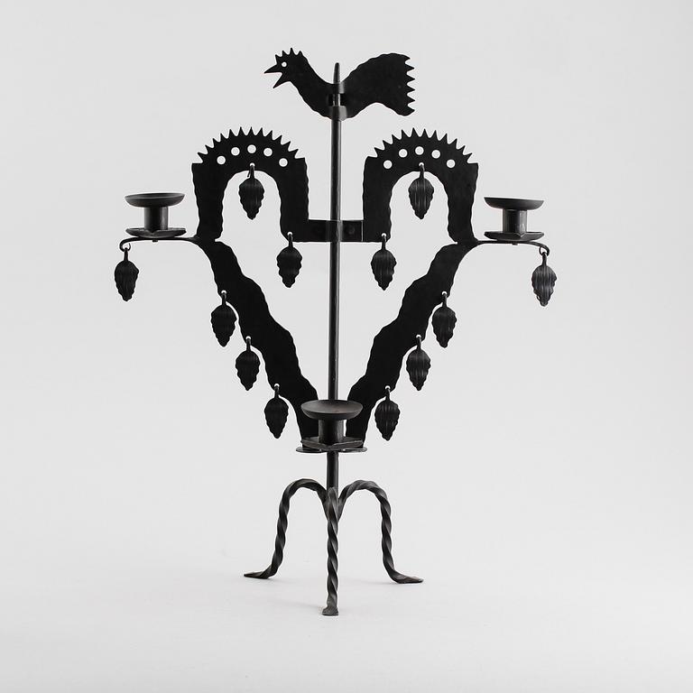 KANDELABER, smide, sk Tuppastake, Käck & Hedbys Leksand, sent 1900-tal.