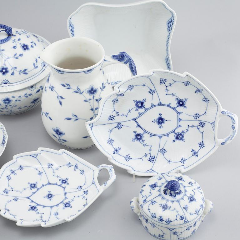 pieces of porcelain, partly "Musselmalet", by Royal Copenhagen & Bing & Grøndahl.