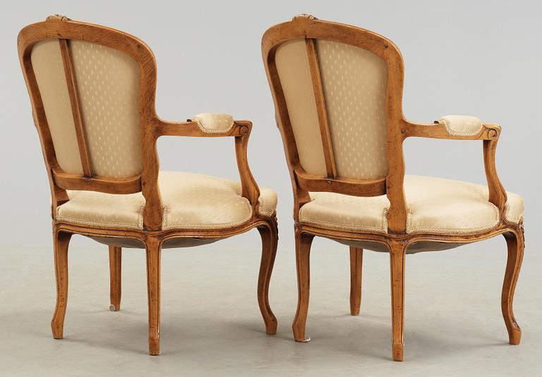 SOFFGRUPP, 3 delar, rokokostil, 1800-tal.