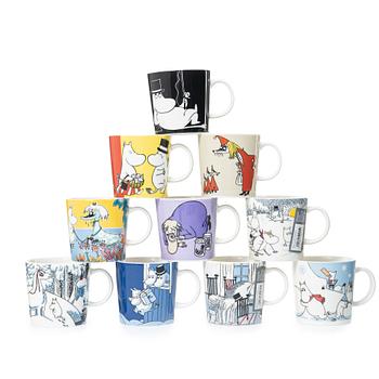 Arabia, ten Moomin mugs, Finland, 2002-2013.