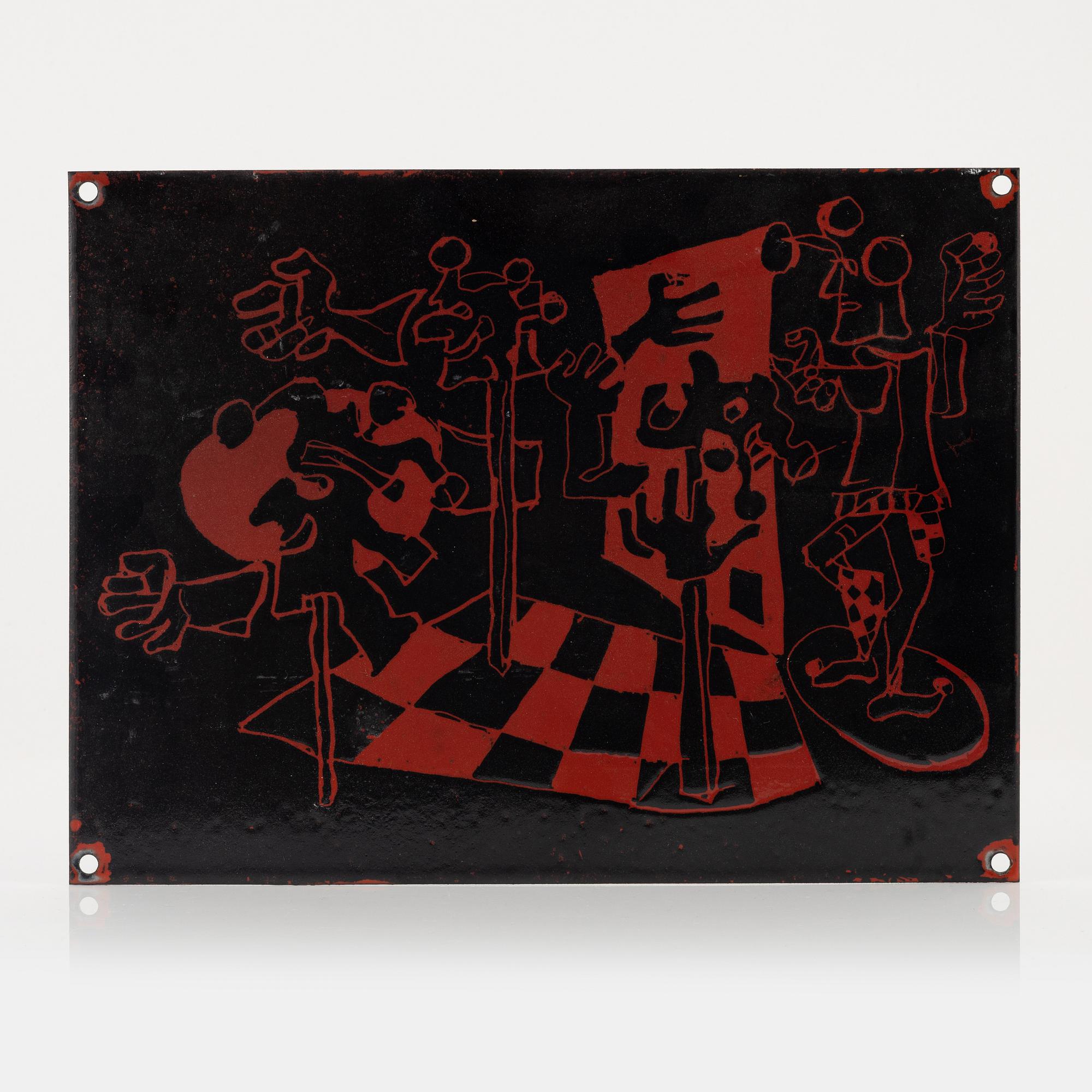Bror Marklund, enamel on metal.