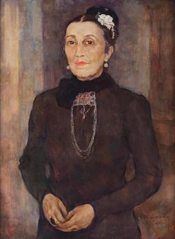 597. Lotte Laserstein, Lady in black dress.