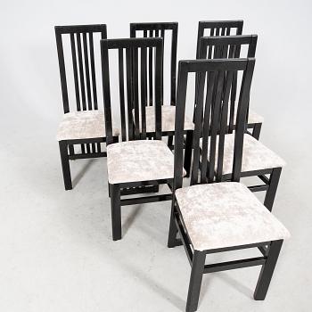 A set of six Italiena 1980s Tonon chairs.