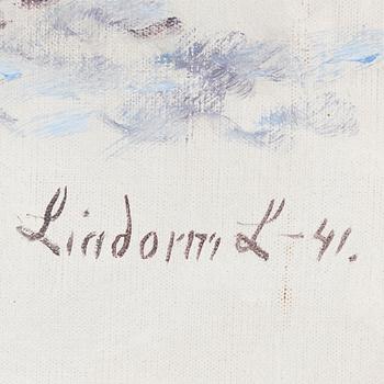 Lindorm Liljefors, Winter landscape with fox.