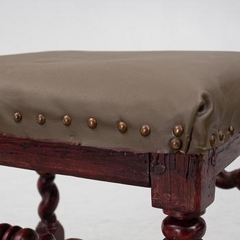 A late-Baroque stool, Sweden, first half of the 18th century.