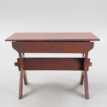 A painted pine table, 19th Century.