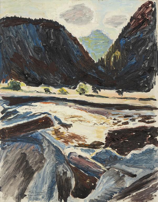 Henrik Sörensen, oil on canvas/panel, signed and dated Telemark 1917.