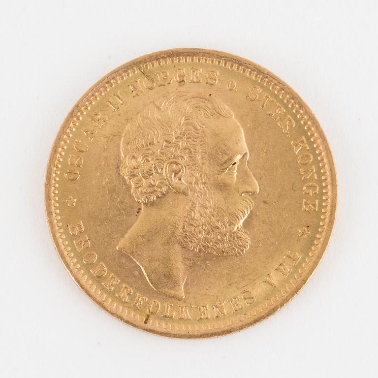 MYNT, guld, 20 kronor, Oscar II, 1902.