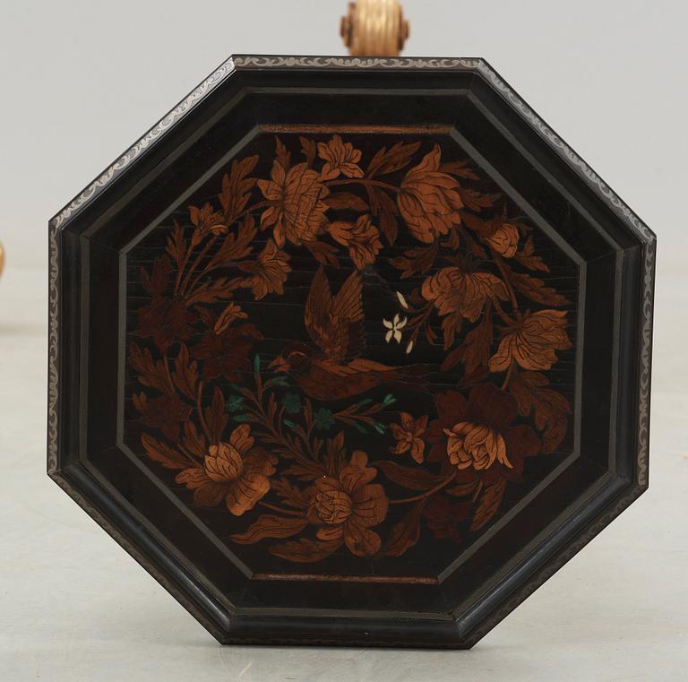 A pair of French Baroque circa 1700 candle stands.