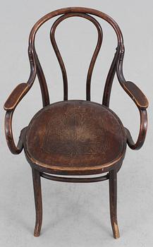 KARMSTOL, etikettmärkt Kohn, tidigt 1900-tal.