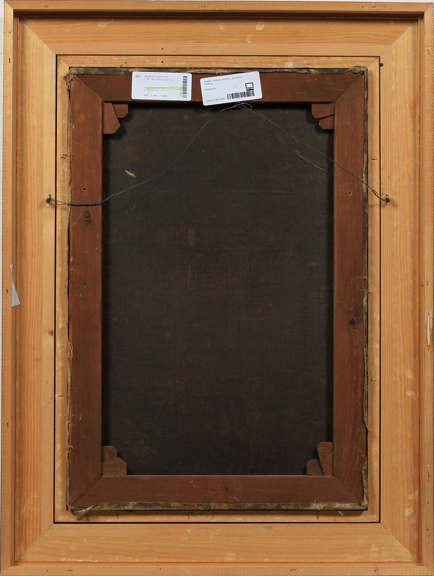 OKÄND KONSTNÄR, olja på duk,  1700-tal.