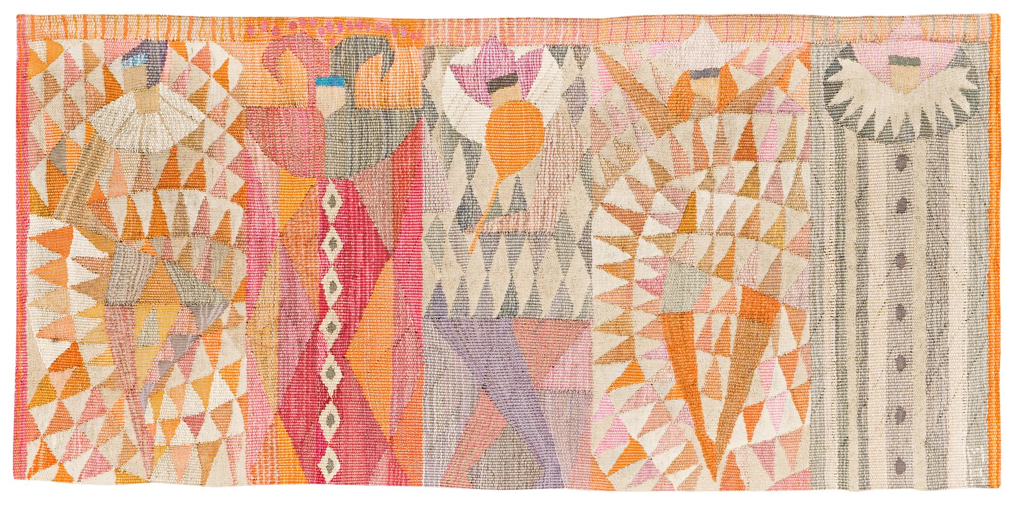 VÄVNAD. "Karneval". Gobelängvariant. 54 x 111 cm. Signerad MR (Marianne Richter för AB Märta Måås-Fjetterström).