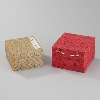 SKÅLAR, 2 st, Kina, äggskalsporslin, 1900-talets mitt.