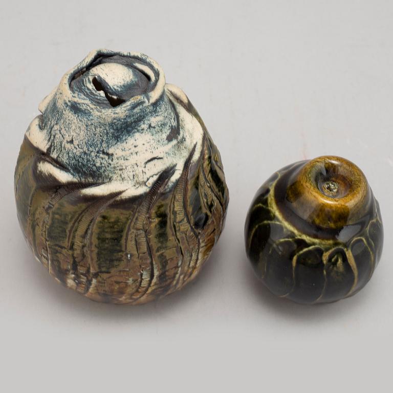 Bengt Berglund, skulpturer, 2 st, stengods, Gustavsberg, 1960/1970-tal.