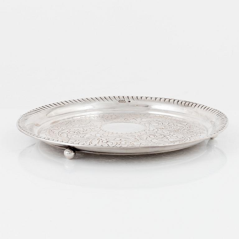 Jacob Langleben, salver, silver, London 1899.