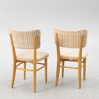 Elias Svedberg, a set of four chairs model "31" from the Triva-Bygg series, Nordiska Kompaniet, 1940s.