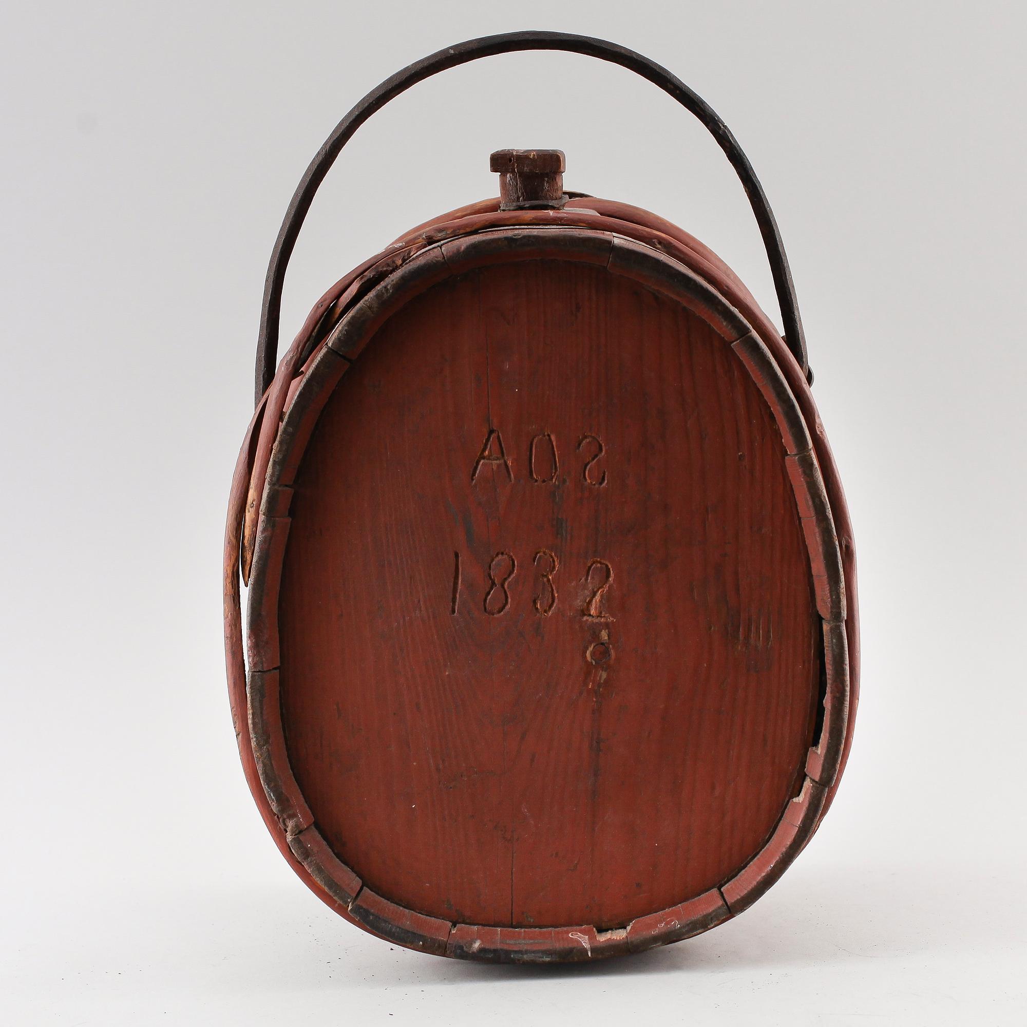 KAGGE, allmoge, trä, daterad 1832.