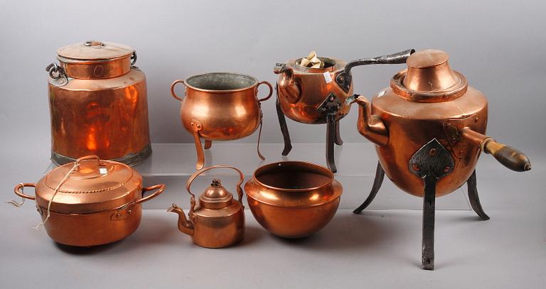 PARTI KOPPAR, 7 delar, 1800/1900-tal.