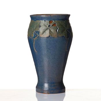 Hilma Persson-Hjelm, a glazed earthenware art nouveau vase, executed in her own studio, Arvika, 1921. No 8415.