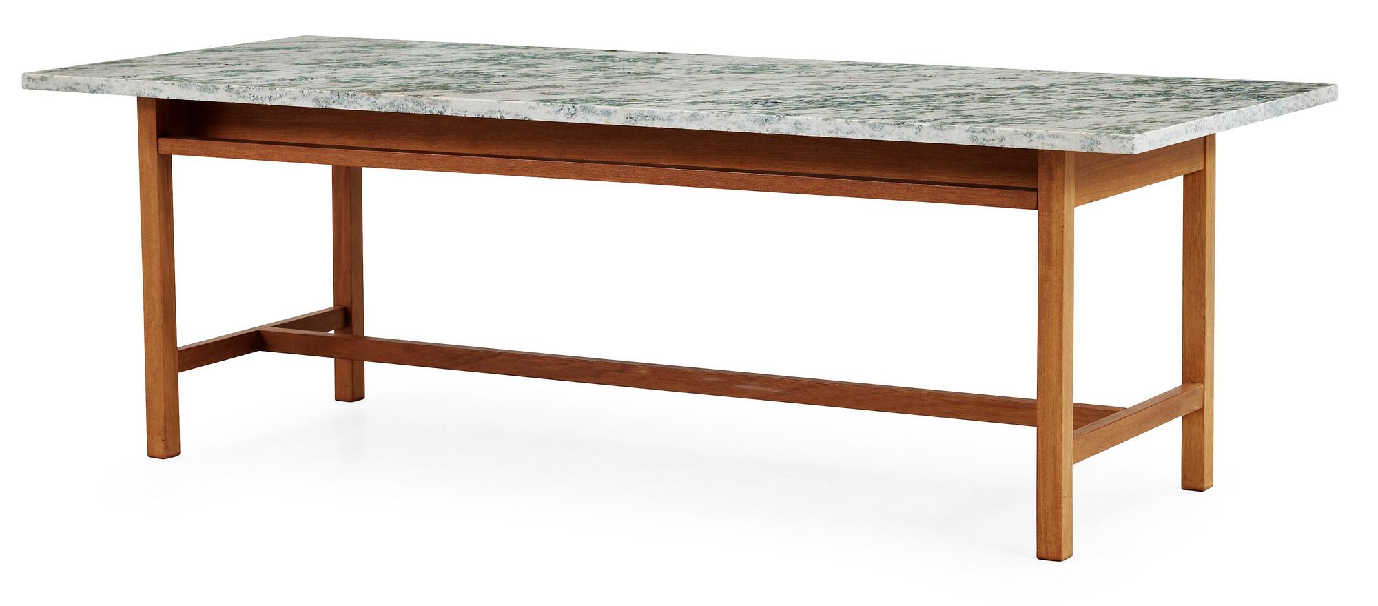 A Josef Frank mahogany and marbel top sofa table by Svenskt Tenn.