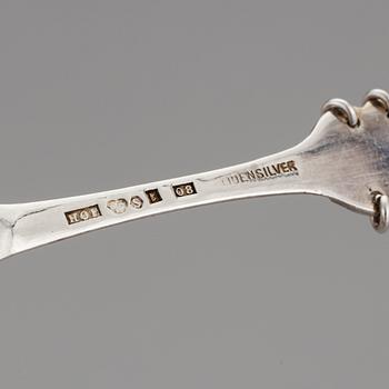 KAFFESKEDAR, 12 st, silver, Forslunds, Boden 1940, s k Lappsilver. Vikt ca 180 gram.