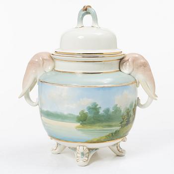 Rörstrand, urn with lid, late 19th century.