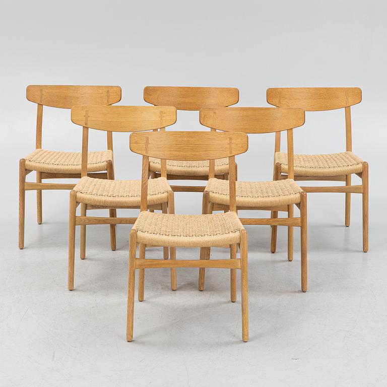 Hans J. Wegner, stolar, 6 st, modell CH-23, för Carl Hansen & Søn, Danmark, 2017.