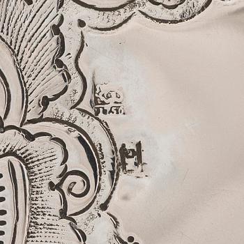 A Russian mid-18th-century silver salver, maker's mark of Fedor Petrov, Moscow 1756.