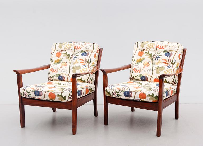 FÅTÖLJER, 1 par, Bröderna Anderssons, 1900-talets andra hälft.