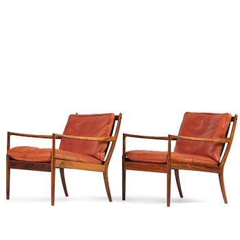 247. Ib Kofod-Larsen, fåtöljer, ett par, "Samsö", Olof Persons Fåtöljindustri (OPE), Jönköping, 1960-tal.