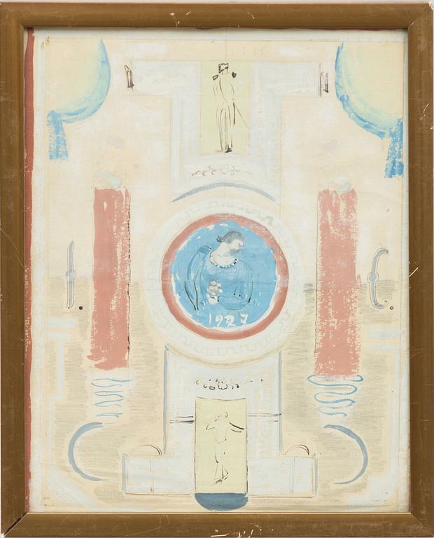 Erik Chambert, Motif from Paris, Oslo, Wall painting.