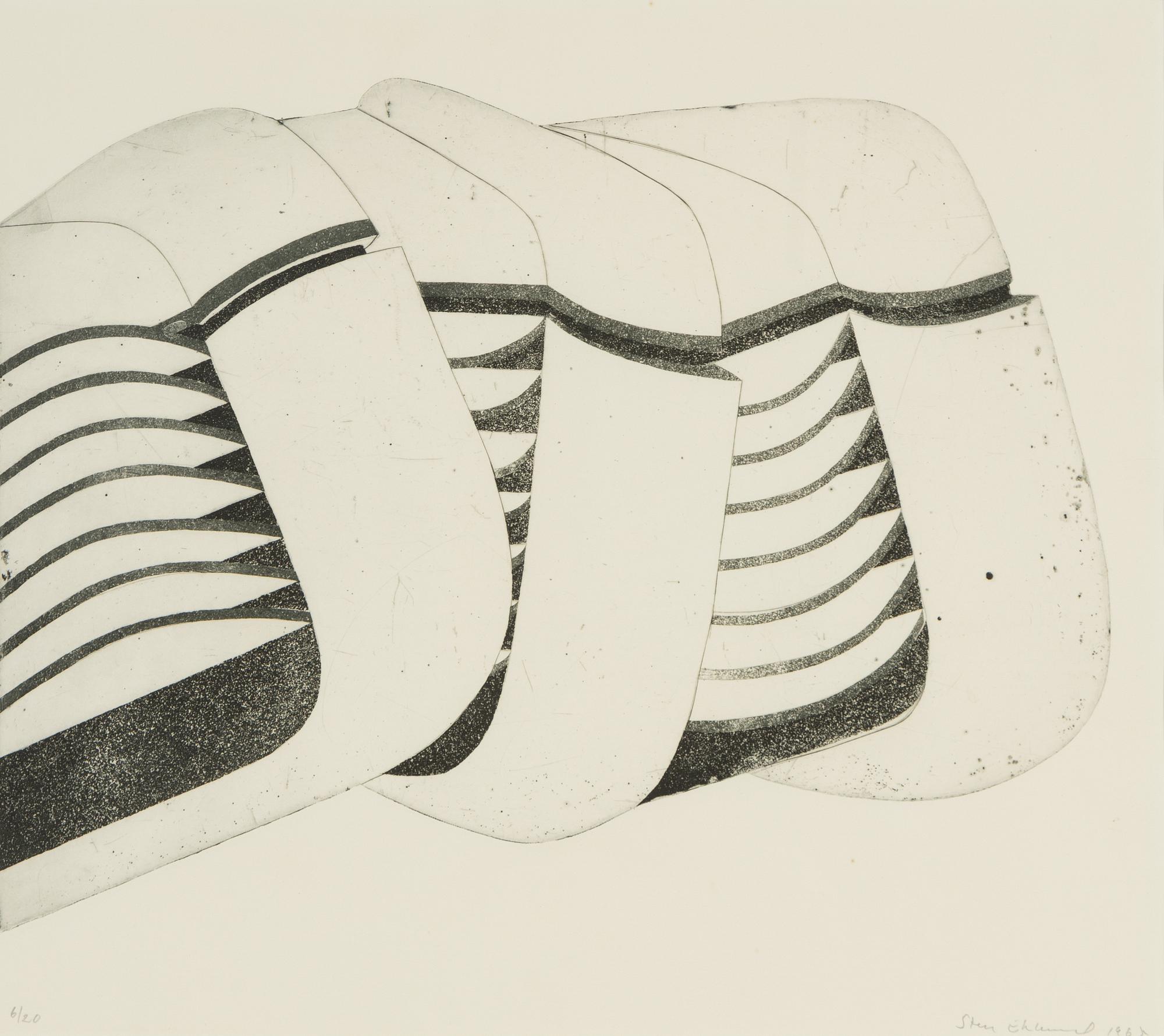 Sten Eklund, etsning,  1965, signerad 6/20.