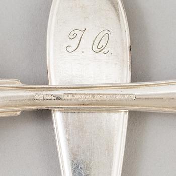 BESTICK NYSILVER, 53 + 12 delar, modell "Svensk Spetsig", A.G. Dufva, Stockholm.